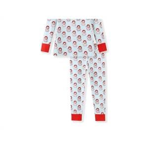 NEW SWOON BABY CLOTHING kid's butterknit pajama set in santa baby blue